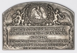 Numismática Brasil - Medalha Girardet - Raridade - Placa comemorativa do IV Congresso de História Nacional MCMXLIX - IHGB - Rio de Janeiro, abril de 1949 - Peça assinada A.G.Girardet. K. Prober 9P - 47x71 - Prata - 109,5g - Gravador Montini