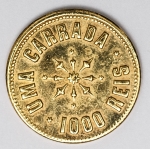 Numismática Brasil - Ficha 1000 Réis - José Gomes de Melo, uma carrada - 28mm e 10g