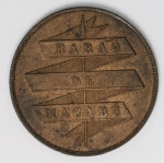 Numismática Brasil - Ficha da Fazenda da Fortaleza em Barão de Macabú - Rio de Janeiro, 30mm e 10,9g