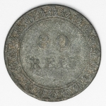 Numismática Brasil - Ficha de 80 Réis da mina Morro Velho, 1848 - Peça clássica muito rara e apreciada - 37mm e 12,5g