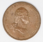 Numismática USA - Paz e Amizade, bronze - 20,4g e 33mm - 1789 - Peça para estudo