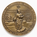 Numismática Brasil - Medalha IV Centenário de São Paulo, 1954 - Exposição Numismática, Gravador Montini - K. Prober, 26B - 300 peças cunhadas, 122g