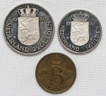 Numismática Holanda - Estojo, 1980 - 2 1/2 e 1 Gulden - Token