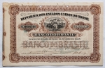 Escripofilia - Vertente da numismática com crescimento contínuo, por sua beleza ou na busca de possível resgate. Exemplar relacionado com o Brasil. Banco do Brasil 1905