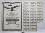 Escripofilia - Vertente da numismática com crescimento contínuo, por sua beleza ou na busca de possível resgate. Exemplar relacionado com o Brasil. Sociedade Belgo Brasileira, 1944
