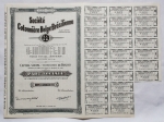 Escripofilia - Vertente da numismática com crescimento contínuo, por sua beleza ou na busca de possível resgate. Exemplar relacionado com o Brasil. Sociedade Belgo Brasileira, 1955
