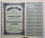 Escripofilia - Vertente da numismática com crescimento contínuo, por sua beleza ou na busca de possível resgate. Exemplar relacionado com o Brasil. Bahia - Agrícola de Una, 1922 - Completa