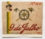 Colecionismo - Frente recortada do maço de Cigarros `9 de Julho` - Revolução Paulista - Fábrica Sudan - Ovaes 