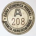 Colecionismo - Ficha da Caixa Econômica Federal - A 208 -  Agência Primeiro de Março - 