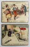 Colecionismo - Duas raríssimas figurinhas da Premiada Fábrica de Cigarros SUDAN - Cigarros Sudan de Luxo - Sudan Extra - Séria C - 8,4 x 6,5 cm