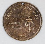 Colecionismo - Numismática - Ficha Casa Marcílio Dias - Pro Marinha - 1926 - RJ MP19 - pequeno furo - 22 mm