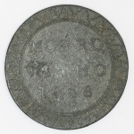 Colecionismo - Numismática - Ficha MG1 03 - 320 Reis - Datada 1848 - Mina de Morro Velho, em operação desde 1834,, localizada em Nova Lima, Minas Gerais -d= 44mm