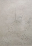 Guignard, grafite, "Pieta" 19,5x13,5cm. Ass.  1955 Pertenceu a importante colecionador minei