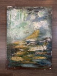 Acrílico sobre tela Abstrato. Assinatura não identificada. Sinais de desgaste. Dimensões: 70 cm x 50 cm.