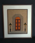 Antiga tapeçaria emoldurada, Dimensões: 55 cm x 46 cm. (Tamanho total)