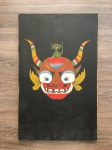 BALI - Antigo acrílico sobre tela. Presença de marcas do tempo. Dimensões: 61 cm x 38 cm.