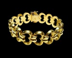 Pulseira de ouro com malha articulada peso 24.9 g AM477.4