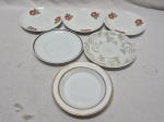 Lote de 6 pires de chá em porcelana, marcas e modelos diversos. Medindo o maior 15cm de diâmetro.