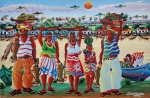 Josinaldo, Família Ribeirinha Chegando na Ilha, acrílico sobre tela, 2025, 40x61cm, sem moldura