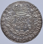 Moeda do Brasil - 960 réis - 1820B - Bahia - P462a - Sobre 8 reales LIMA 1818 - Prata - Reino Unido