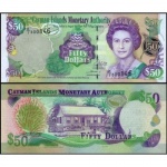 Cayman Islands Ilhas Caimã P-32a Fe 50 Dollars 2003 Rainha