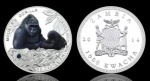 MOEDA ZÂMBIA - 1000 KWACHA 2014 - CUPRO-NIQUEL REVESTIDO DE PRATA - 26 GRAMAS - 40MM - FC - ESPECIES ANIMAIS AMEACADAS - GORILA DA MONTANHA - REPLICA EM PERFEITO ESTADO CONFORME FOTOS