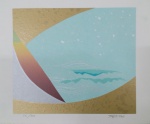 GRAVURA - TIRAGEM 56/200 - ONDAS - SERIGRAFIA - 26 X 22CM - TOYOTA - ASSINADO A LAPIS PELA ARTISTA - ACID - SEM MOLDURA