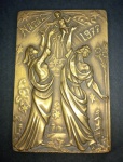 MEDALHA PORTUGUESA EM BRONZE - NATAL 1977  - MEDINDO 70X46MM - PESO 123,40 GRAMAS