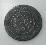 MOEDA BRASIL IMPERIO - 40 REIS 1826 - BC - COBRE - 14,34 GRAMAS - 35MM 