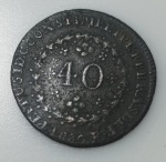 MOEDA BRASIL IMPERIO - 40 REIS 1830 - BC - COBRE - 14,34 GRAMAS - 35MM 