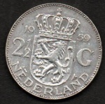 MOEDA HOLANDA - 2 1/2 FLORIM 1959 - PRATA 0,720 - 15 GRAMAS - 33MM - NO ESTADO CONFORME FOTOS