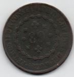 MOEDA BRASIL IMPERIO - 80 REIS 1832 - MBC - COBRE - 26,68 GRAMAS - 40MM 