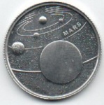 MOEDA TURQUIA - 1 KURUS 2022 - ALUMINIO - 1,55 GRAMAS - 23,85MM - FC - PLANETAS DO SISTEMA SOLAR - MARTE - NO ESTADO CONFORME FOTOS