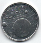 MOEDA TURQUIA - 1 KURUS 2022 - ALUMINIO - 1,55 GRAMAS - 23,85MM - FC - PLANETAS DO SISTEMA SOLAR - PLUTAO - NO ESTADO CONFORME FOTOS