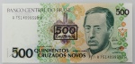 LOTE CONTENDO 1 CEDULA DE 500 CRUZEIROS - C216 - FE - ITEM NO ESTADO CONFORME FOTOS