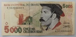 LOTE CONTENDO 1 CEDULA DE 5000 CRUZEIROS REAIS - C239 - SOB - ITEM NO ESTADO CONFORME FOTOS