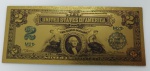 LOTE CONTENDO 1 CEDULA DE 2 DOLLARES GOLD FANTASIA - FE - ITEM NO ESTADO CONFORME FOTOS