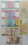 LOTE CONTENDO 7 CEDULAS DO BRASIL DIVERSAS - MBC - ITEM NO ESTADO CONFORME FOTOS