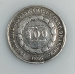 LOTE CONTENDO 1 MOEDA DE 200 REIS - IMPERIO - ANO 1866 - PRATA 0,917 - 2,55 GRAMAS - 20 MM - MBC - NO ESTADO CONFORME FOTOS