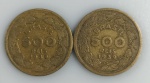 LOTE CONTENDO 2 MOEDAS DE 500 REIS - ANO 1939 - MACHADO DE ASSIS - BRONZE-ALUMINIO - 5 GRAMAS - 22,5 MM - MBC - NO ESTADO CONFORME FOTOS
