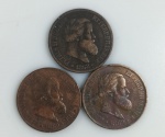 LOTE CONTENDO 3 MOEDAS DE 20 REIS - IMPERIO - ANOS 1868 E 1869 (2) - BRONZE - 7 GRAMAS - 25 MM - MBC - NO ESTADO CONFORME FOTOS