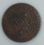 LOTE CONTENDO 1 MOEDA DE XX REIS - IMPERIO - ANO 1821 R - COBRE - 7,17 GRAMAS - 30 MM - MBC/SOB - NO ESTADO CONFORME FOTOS