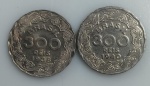 LOTE CONTENDO 2 MOEDAS 300 REIS - REPUBLICA - ANOS 1938 E 1940 - CUPRONIQUEL - 4,5 GRAMAS - 21MM - SOB - NO ESTADO CONFORME FOTOS