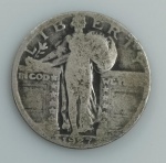 LOTE CONTENDO 1 MOEDA DE 25 CENTS - EUA - ANO 1927 - PRATA 0,900 - 6,3 GRAMAS - 24,3 MM - BC - NO ESTADO CONFORME FOTOS