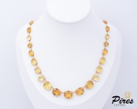 H.STERN - Colar de Ouro Amarelo 18K com Citrinos, Diamante e Safira - Coleção Sunrise, 42cm de compr