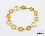 H.STERN - Pulseira de Ouro Amarelo 18K com Citrinos, Diamante e Safira - Coleção Sunrise, 19cm de co
