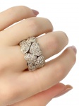 Espetacular anel , Ouro branco 18Kt , motivo coração, com aprox. 4,50 cts de brilhantes brancos ,