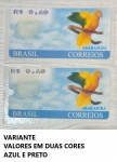 ARARAJUBA PAR DE SELOS ETIQUETA COM VARIANTE DE COR NOS VALORES MUITO ESCASSO EM ESTADO MINT DE CONS