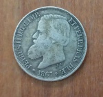 200 Réis - Império - Ano 1867 - Prata Estimativa - R$30,00