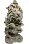 Escultura asiatica elaborada em resina representando leoes , belissima e rica em detalhes, medindo 4